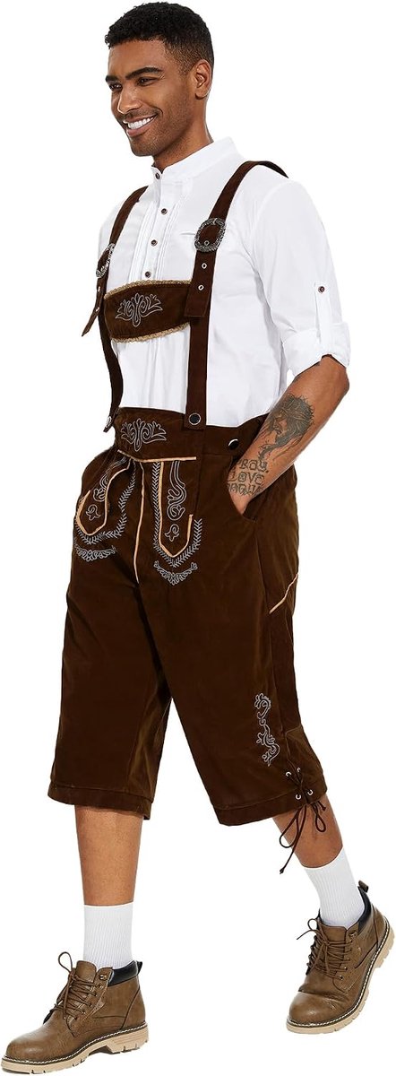 Traditionele mannenbroek Oktoberfest - met afneembare banden - met zakken - ideaal voor feestjes - ShopVlot