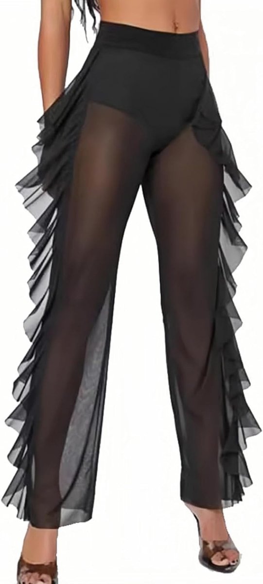 Vrouwen transparante strandbroek - hoge taille - mesh stof - perfect voor festivals - ShopVlot