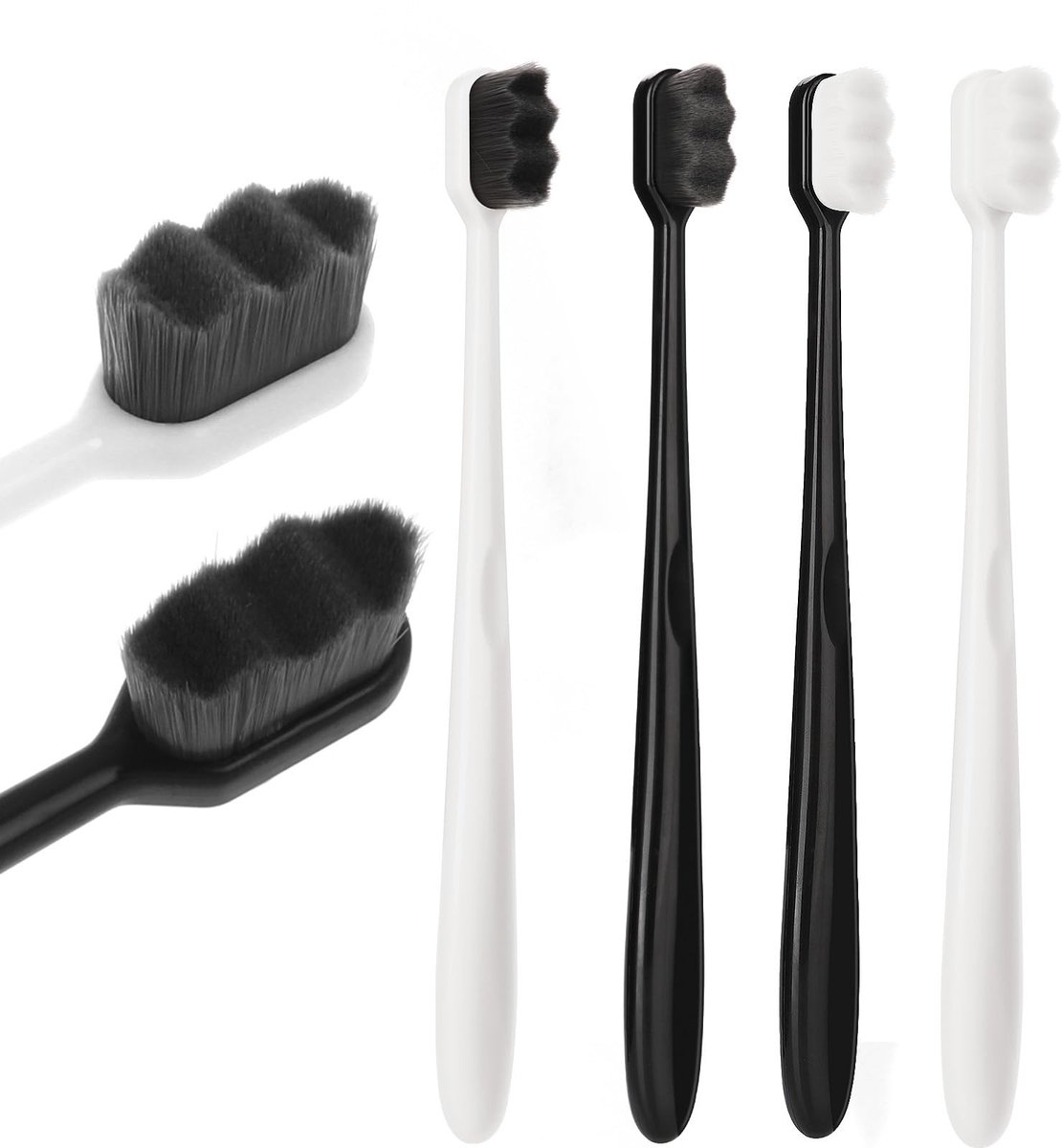 Solidchoice - 4 Stuks Extra Zachte Tandenborstels voor Volwassenen