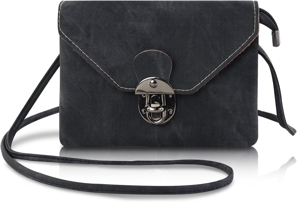 Mobiele telefoonhoes om te hangen - kleine schoudertas van PU-leer - crossbody bag met draaisluiting - ShopVlot