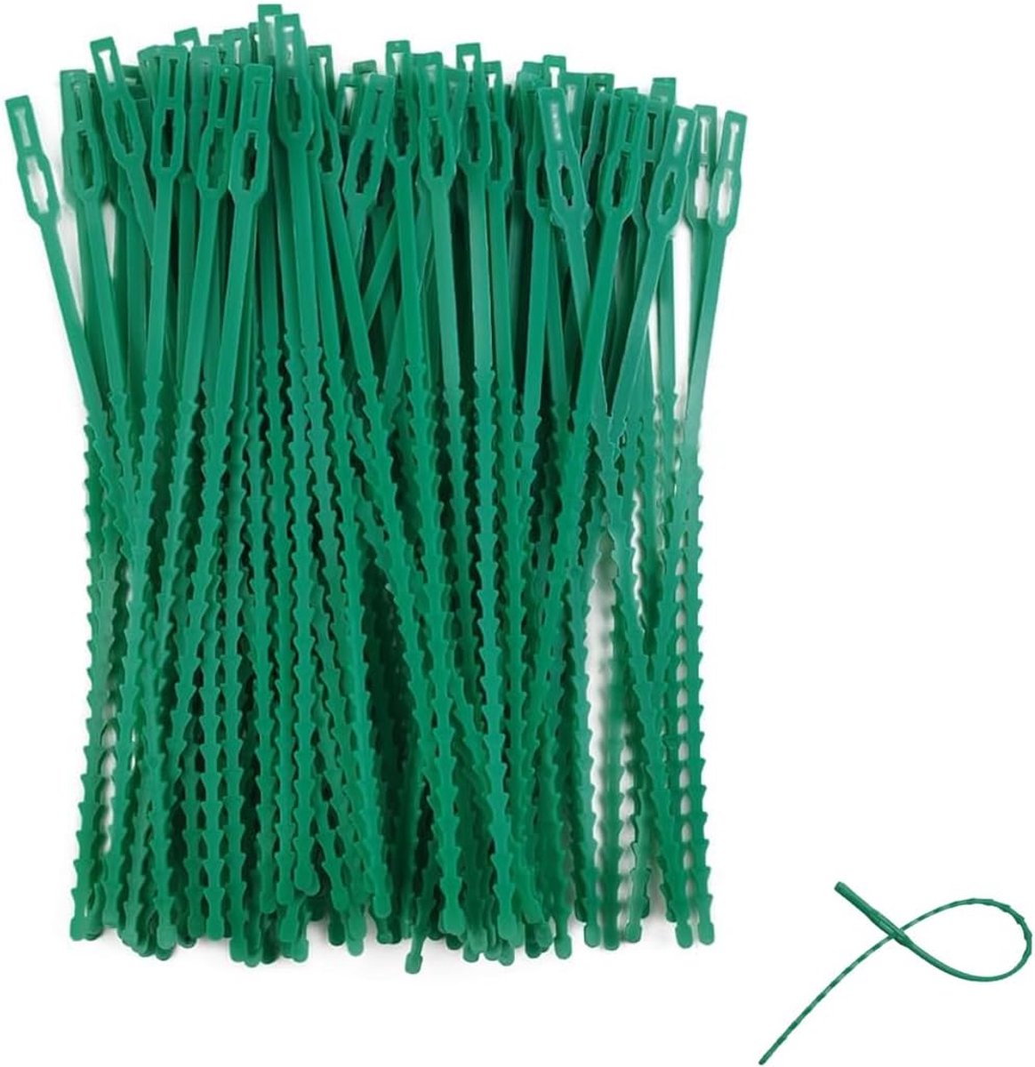 100 stuks plantenbinders, verstelbaar en herbruikbaar voor optimale groei, zachte banden, ideaal voor tuin, tomaten - ShopVlot