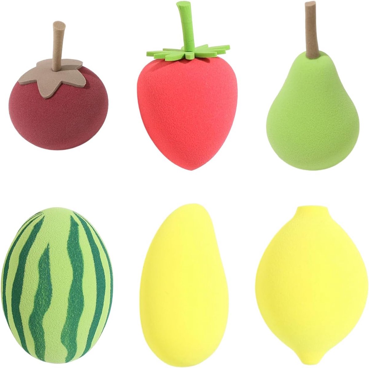 6 Stukken Fruit Serie Schoonheid Eieren, Zachte En Elastische Make-Up Spons, Nat En Droog, Multifunctionele Make-Up - ShopVlot