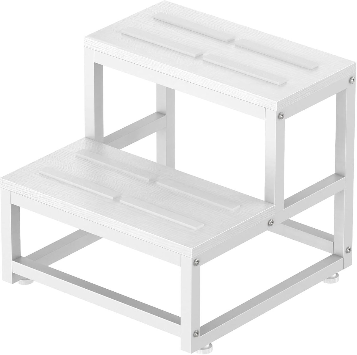 LIANTRAL Step Stool for Adults and Children, 2-Step Stool, Heavy Duty Steel and Stable Wooden Stool, Load Capacity up - ShopVlot