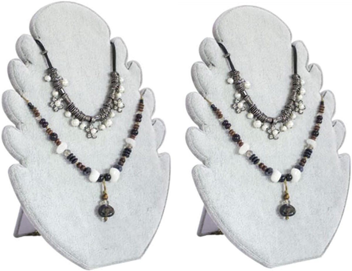 2 Pieces Velvet Necklace Jewellery Stand for Necklaces, Jewellery Boxes, Jewellery Organizer for Jewelry Hanging - ShopVlot
