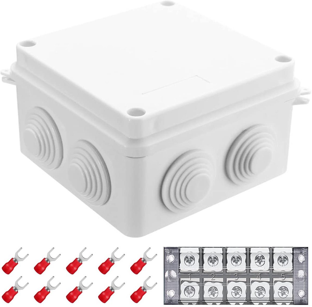 ABS Plastic Waterproof Dustproof Junction Box 100x100x70mm (3.9x3.9x2.8in) IP55 Electronic Outdoor Project Enclosure - ShopVlot