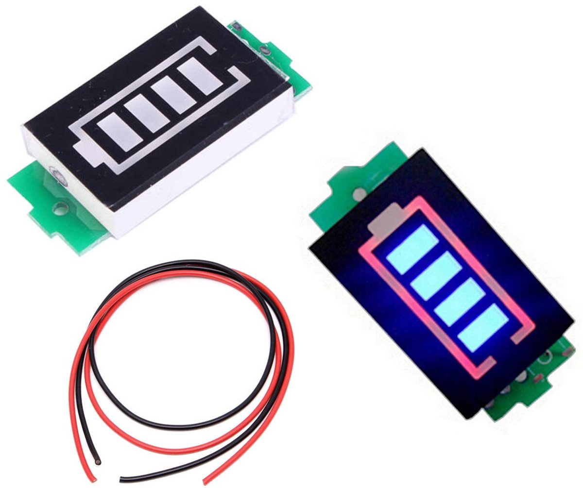 2PACK 3S 12.6V Battery Capacity Indicator Module Lithium Lipo Battery Capacity Tester Li-Ion Module 4 Sections Blue - ShopVlot