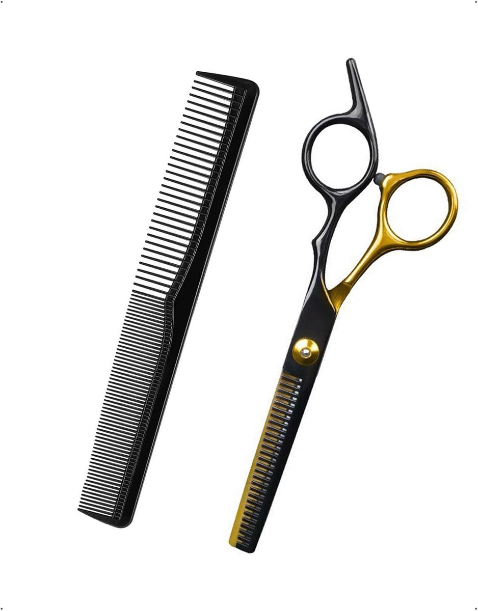 Kappersschaar Tandschaar Professioneel Met Kam 6 Inch, Haarknipschaar Roestvrijstalen Haarknipschaar Knipschaar Scherp - ShopVlot