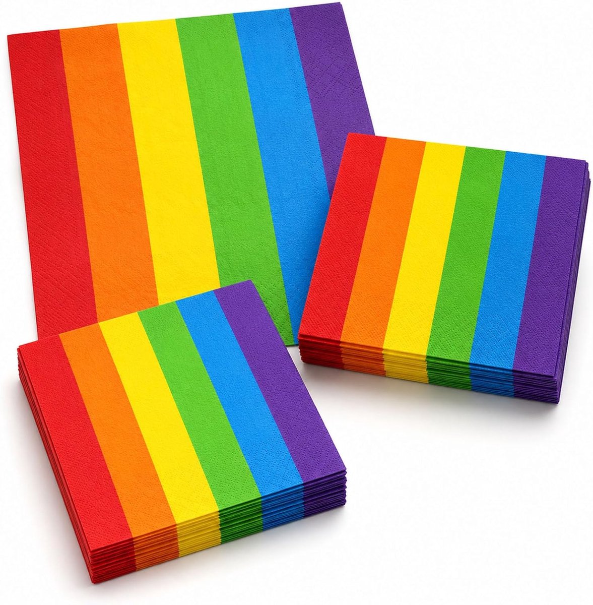 ALEGRE® Servetten regenboogdecoratie, kinderverjaardag, 40 stuks Lgbtq regenboogservetten, kleurrijk, pride-decoratie - ShopVlot