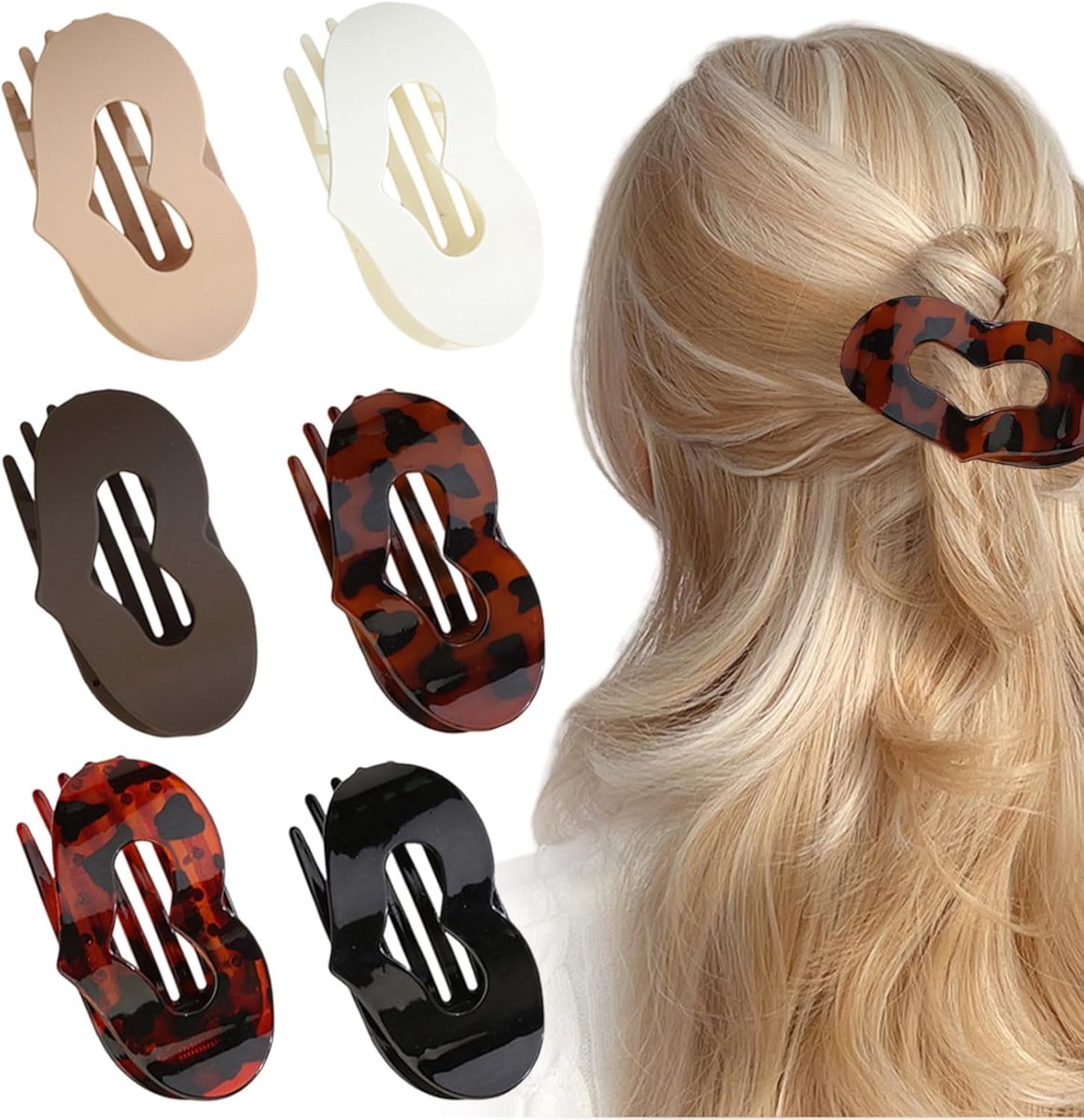 6 stuks haarclips plat, eendensnavel haarspelden voor dames, platte haarspelden, haaraccessoires, platte haarklemmen - ShopVlot