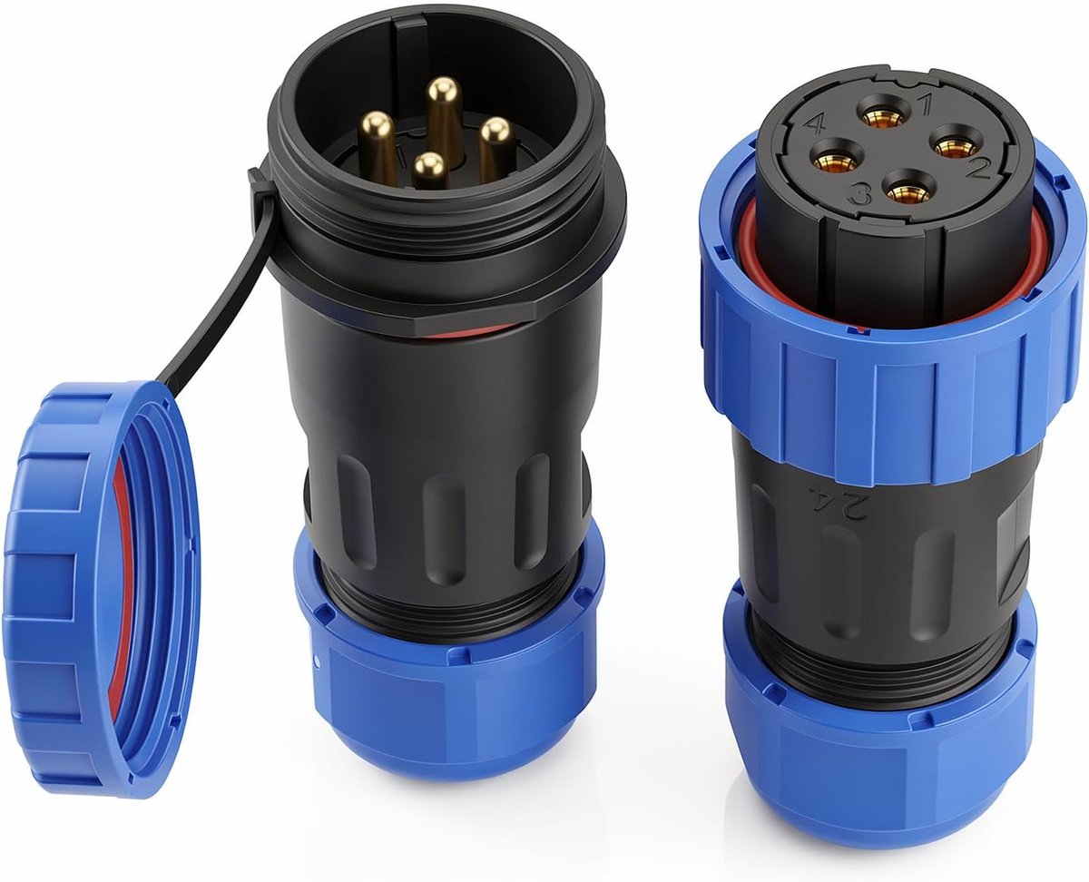 TY24 4 Pin IP68 Waterproof Solderless LED Connector, Simple Thread Screw Installation, Reverse Mount Docking for - ShopVlot