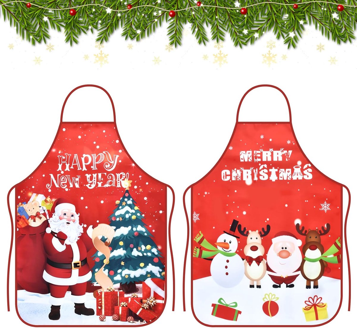 Kerstschort set van 2 - Cartoon design - Voor volwassenen - Perfect voor de feestdagen - ShopVlot