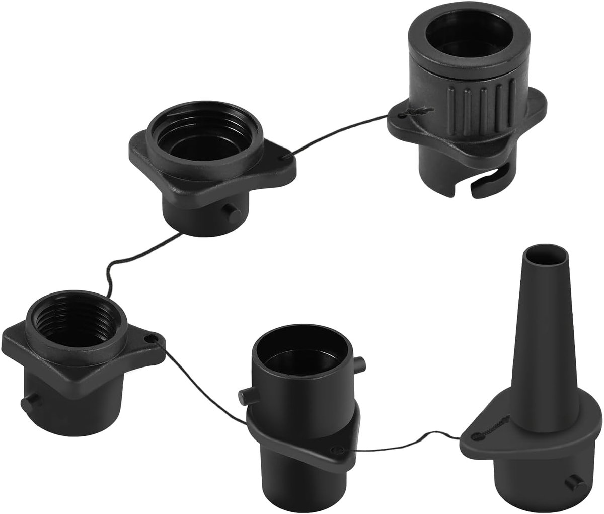Inflateerventiel adapter 4-in-1 - hoogwaardig kunststof - sterke afdichting - ideaal voor opblaasbare producten - ShopVlot