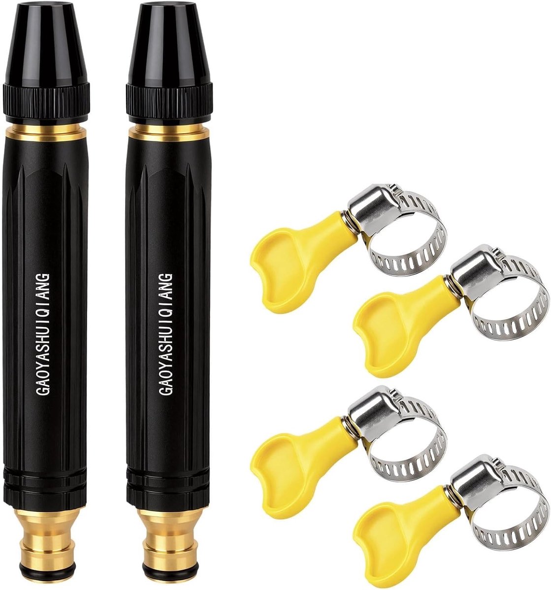 Hogedruk-autowaspistool set - 2 stuks met boostermondstuk - legering voor tuinslang - ShopVlot