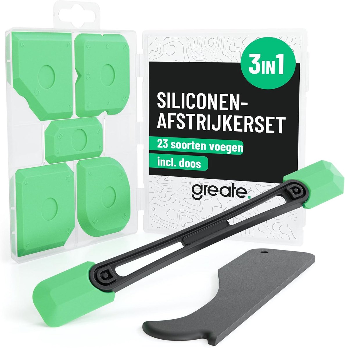 Siliconen voegentrekker set 7-delig - flexibele siliconen gereedschappen - voor scherpe en nette voegen - ShopVlot