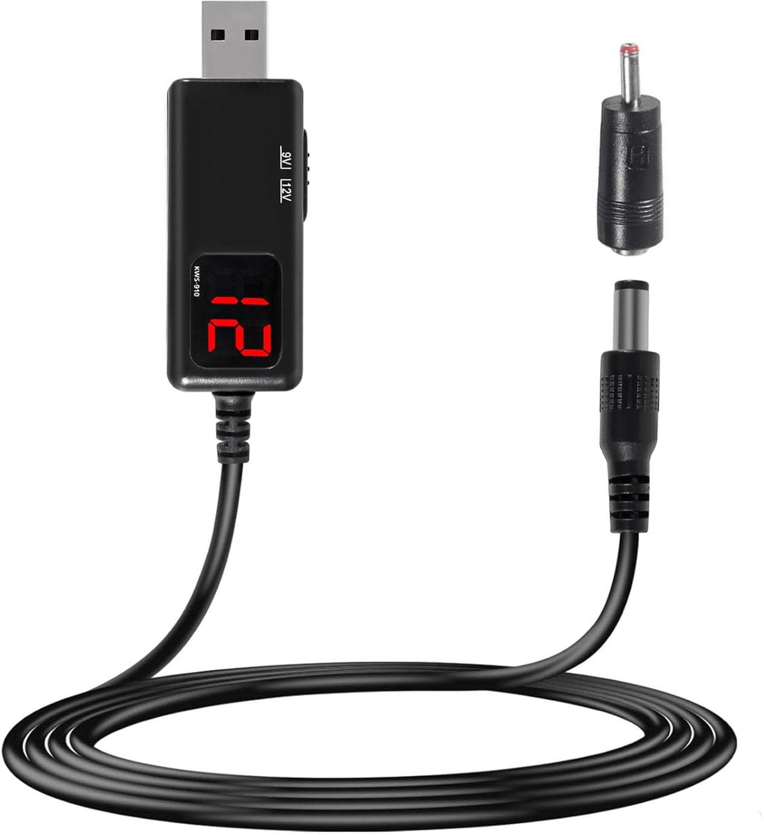 USB Power Step-up Converter 5V naar DC 9V 12V - LED Display - Geschikt voor routers en andere apparaten - ShopVlot