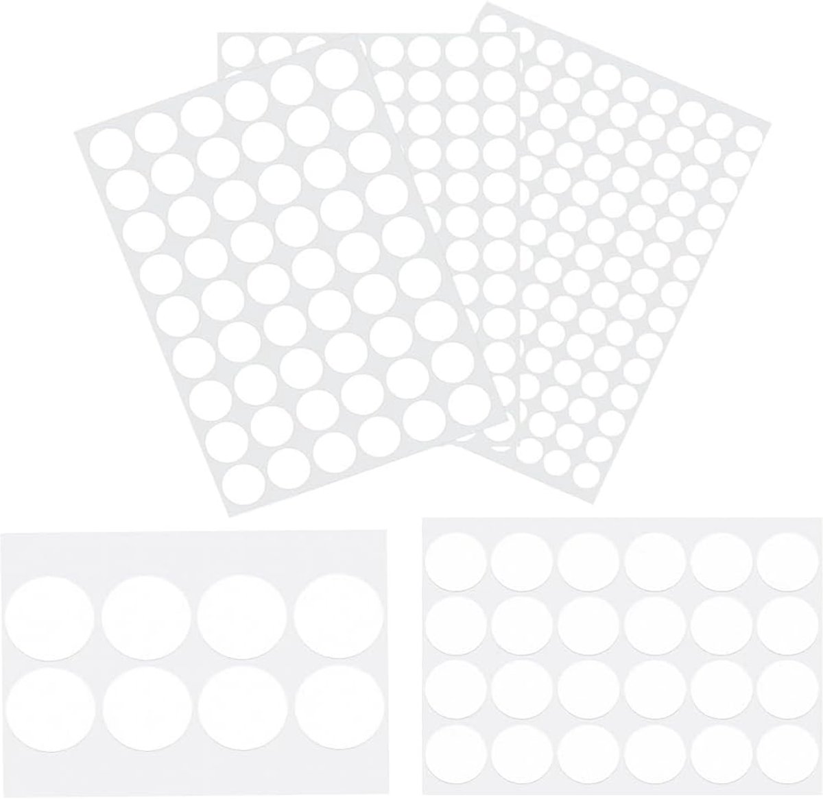 Schroefafdekking 322 stuks - Ronde witte afdekkappen - Verschillende maten - Voor een nette afwerking - ShopVlot