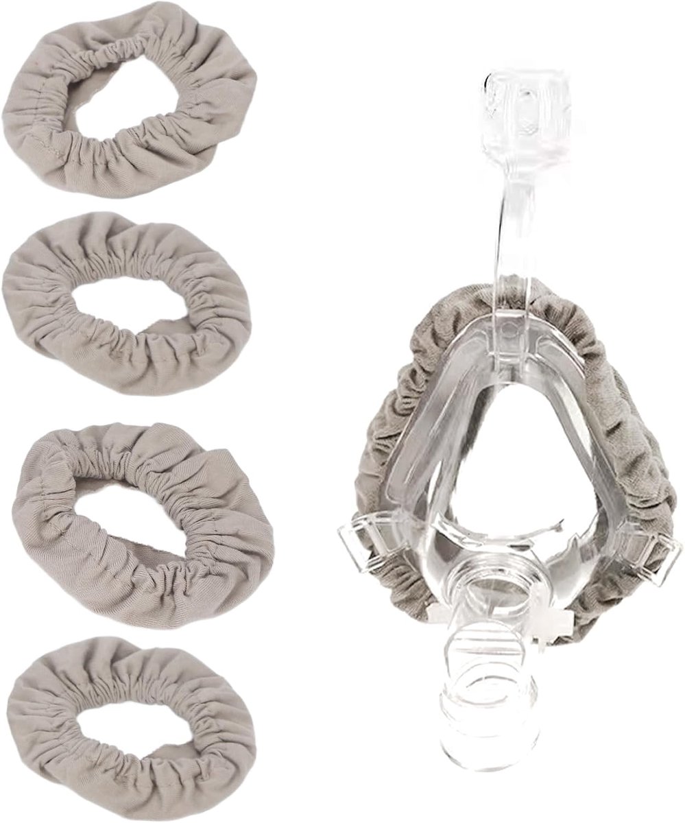 CPAP masker liners 4 stuks - herbruikbaar katoenmix - huidvriendelijk - beschermt huid tijdens gebruik - ShopVlot