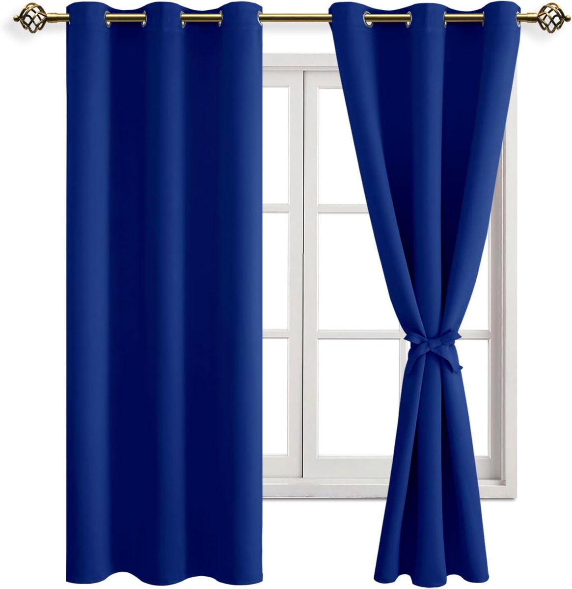 Blackout gordijnen 183 x 117 cm - Royal blauw - Oogjes - Ideaal voor slaapkamer of woonkamer - ShopVlot