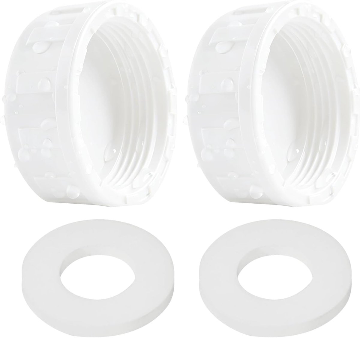 PVC schroefkap 20mm - wit - met rubberen afdichtingen - duurzame eindkap voor slangaansluitingen - ShopVlot