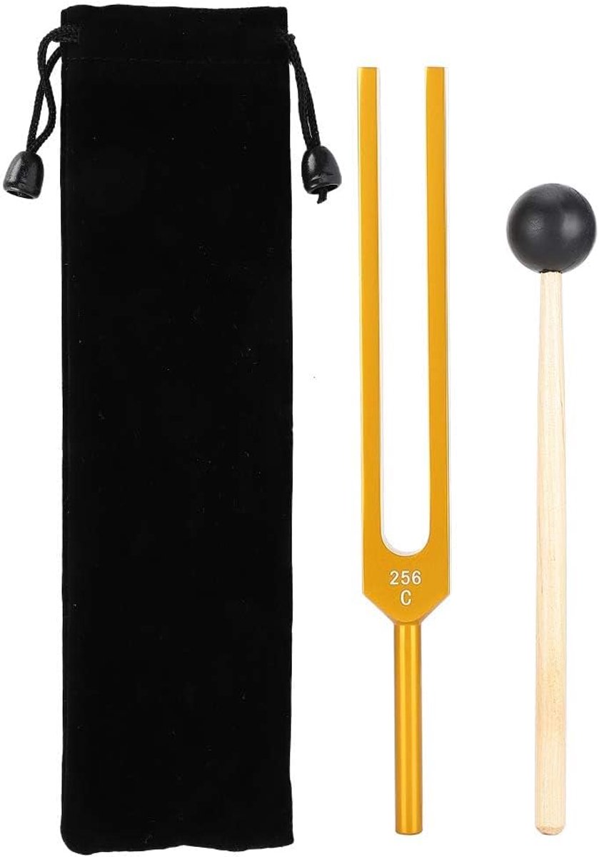 Tuning fork set 256 Hz - aluminium en hout - voor gehoortest en vibratietherapie - healing geluidservaring - ShopVlot