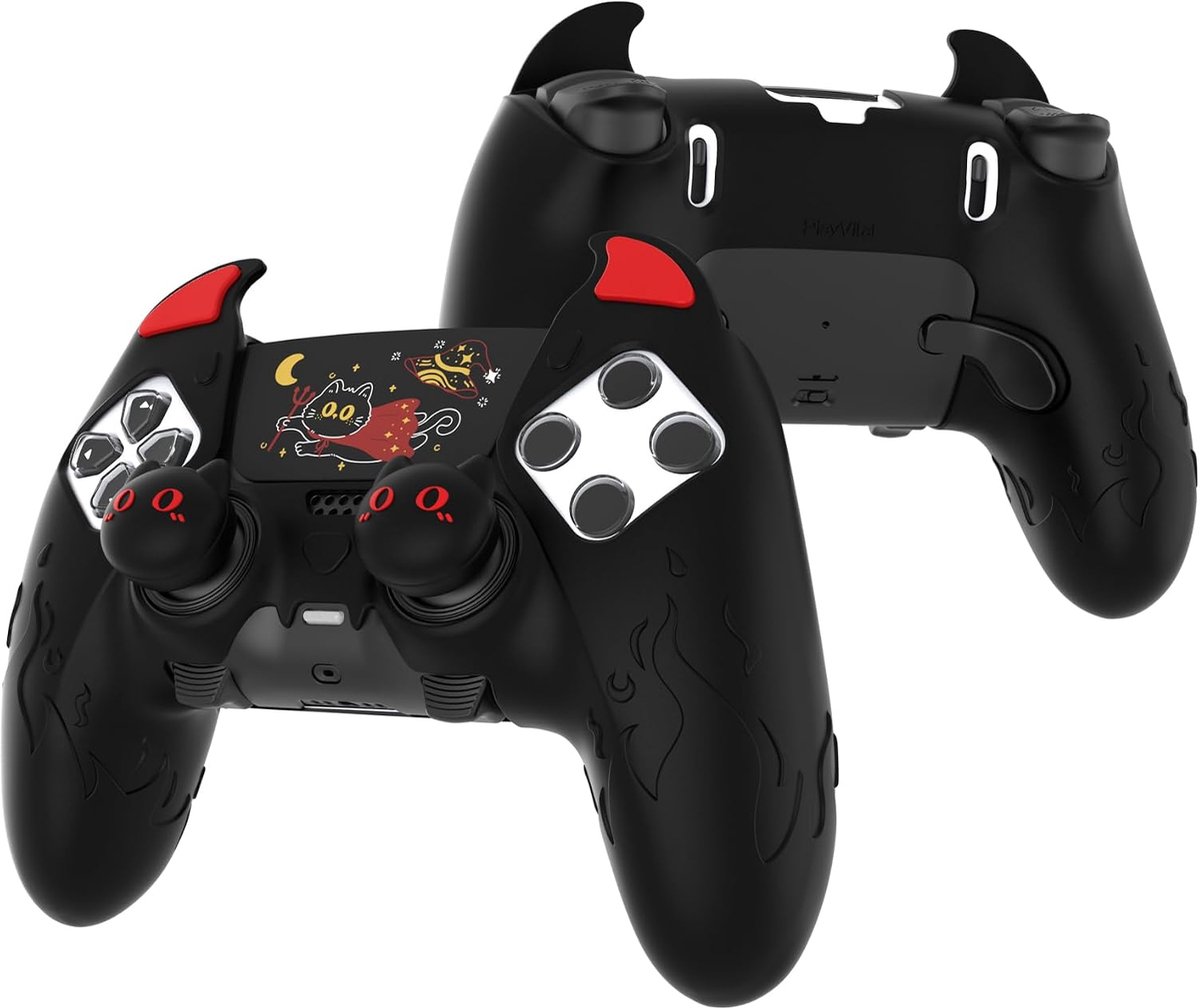 Silicone case voor PS5 Edge controller - schattig demon ontwerp - joystick bescherming - anti-slip design - ShopVlot