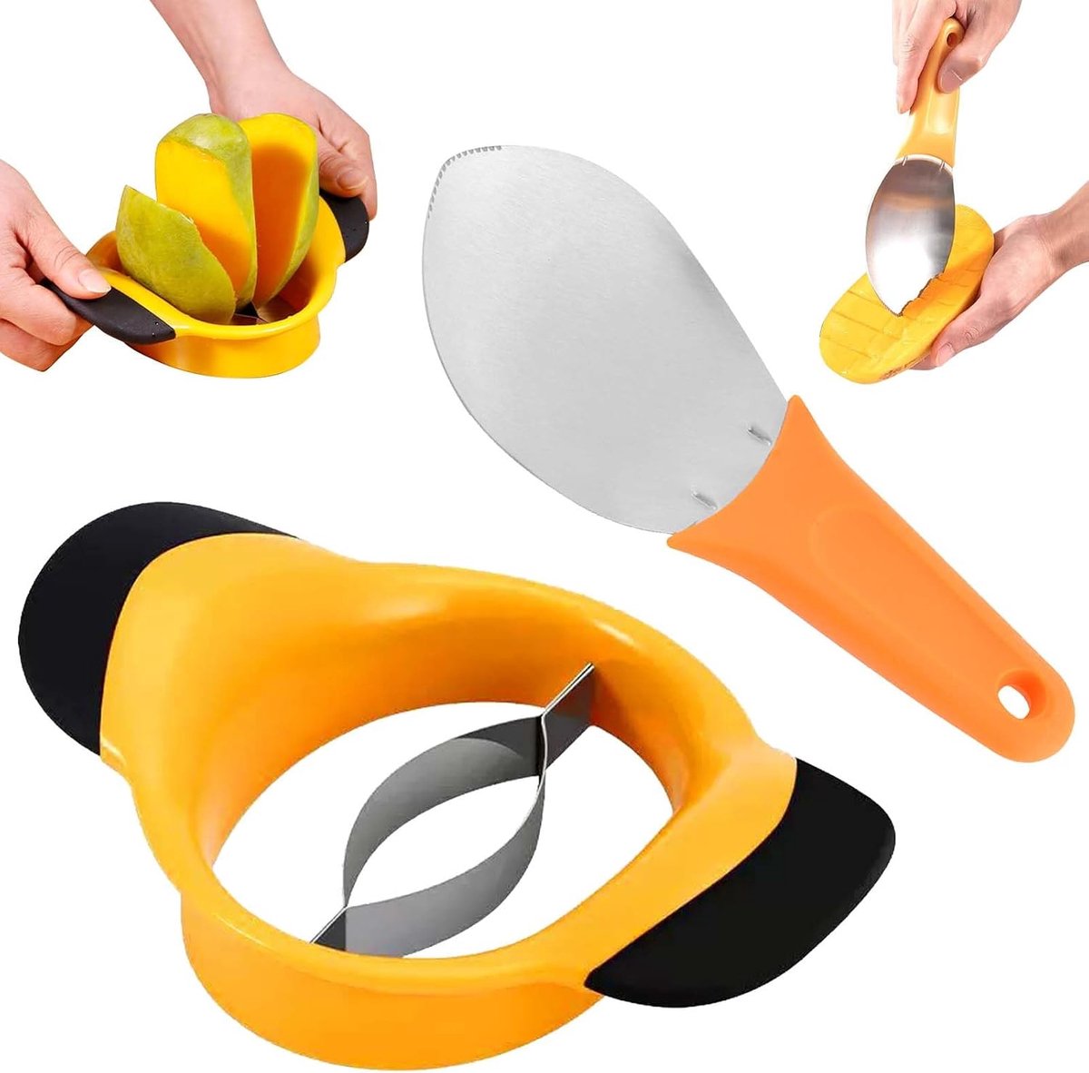 Mango Snijder met RVS Mes - Multifunctioneel - Antislip Handvat - Eenvoudig Mango Snijden - ShopVlot
