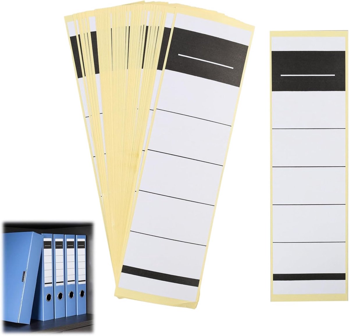 Spine labels voor mappen 5.3 x 19 cm - zelfklevend - wit - praktisch voor archivering - ShopVlot