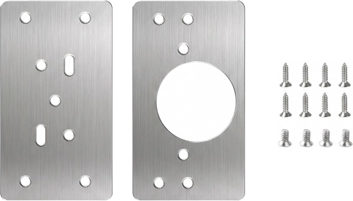 2 stuks scharnierreparatieplaten van roestvrij staal, 9 x 4,7 cm, scharnieren voor kastdeuren als potscharnier - ShopVlot