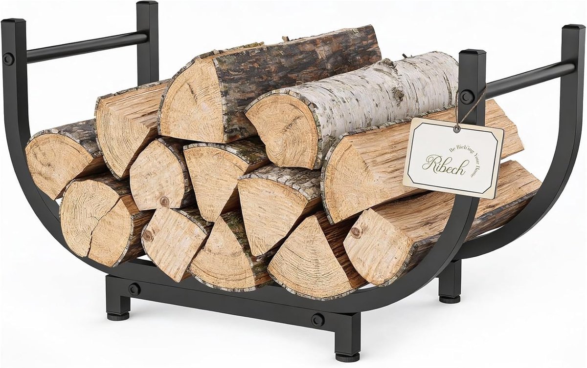Metal Wood Storage Rack - Firewood Storage Rack for Indoor & Outdoor - ShopVlot