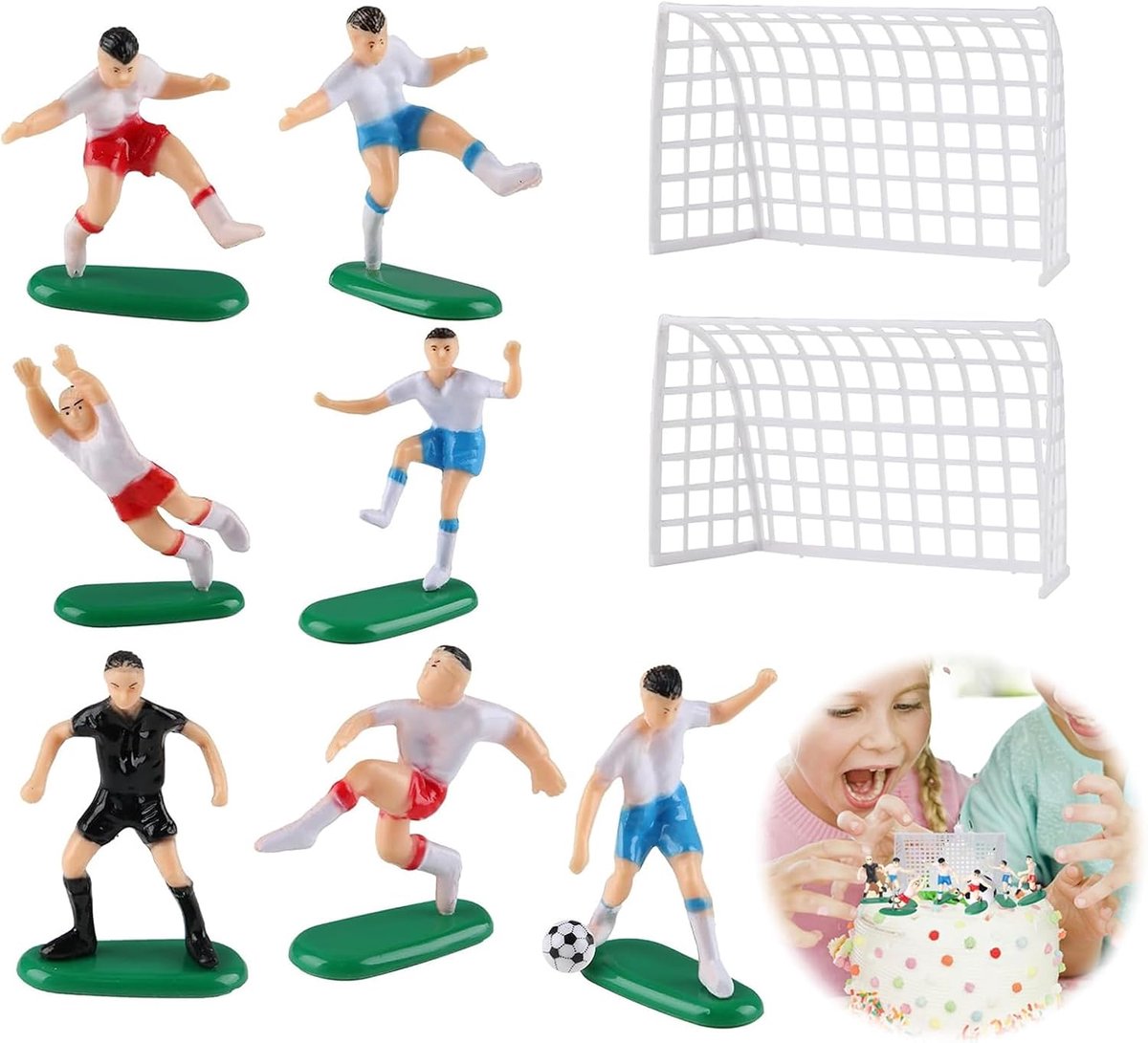 Zolara - 9-delige voetbaltaartdecoratieset, voetbaldecoratiefiguren, voetbaltaarttoppers voor voetbalfans - ShopVlot