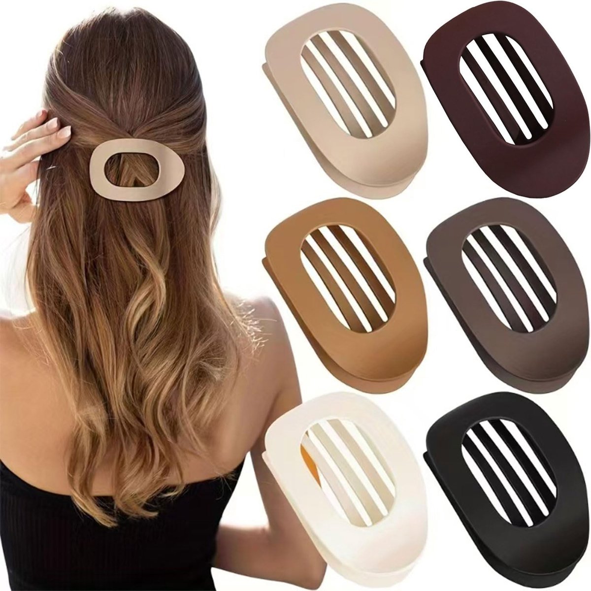 6 x Women's Hair Clips Flat Hair Clips for Women Duck Bill Hair Clips French Hairpins for Daily Use Sports Driving - ShopVlot