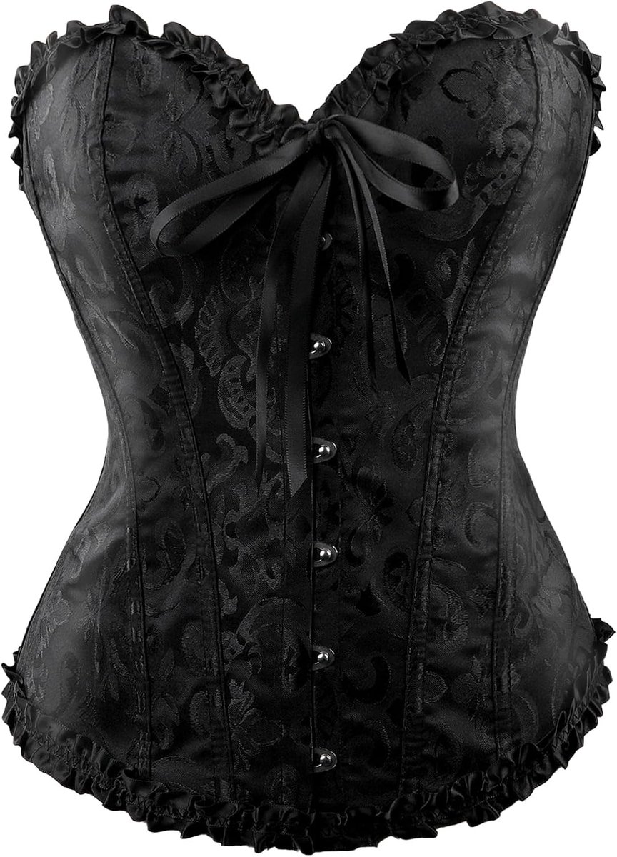 TANTOMI Korset met volledige borst voor dames, vintage korset voor dames, satijnen korset, onderborstkorset, gothic - ShopVlot