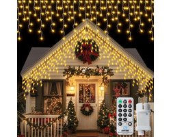CCILAND IJzel String Lights Outdoor, 14M 360 LED String Lights Christmas IJsel with Remote Control Timer, Waterproof 8 - ShopVlot