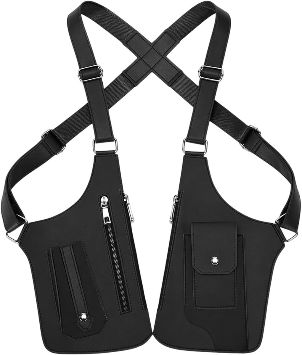 1 x schoudertas voor heren, diefstalbestendige sling bag van leer - ShopVlot