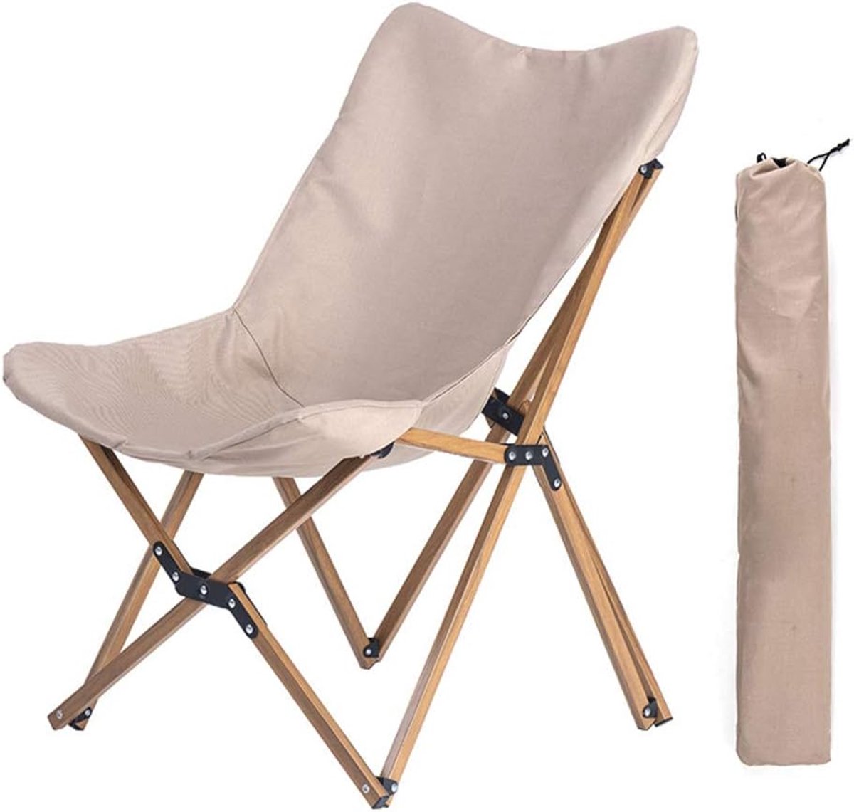 Portable Folding Camping Chair Outdoor Hunting Chair, Lightweight Fishing Stool, Hiking Chair, Wooden Camping Chair - ShopVlot