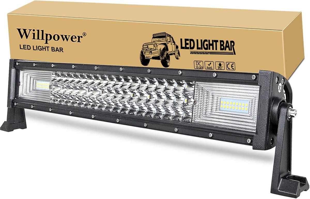 Willpower 22 inch 270W LED Light Bar, Led Lighting Bar combines the design of floodlights and floodlights for various - ShopVlot