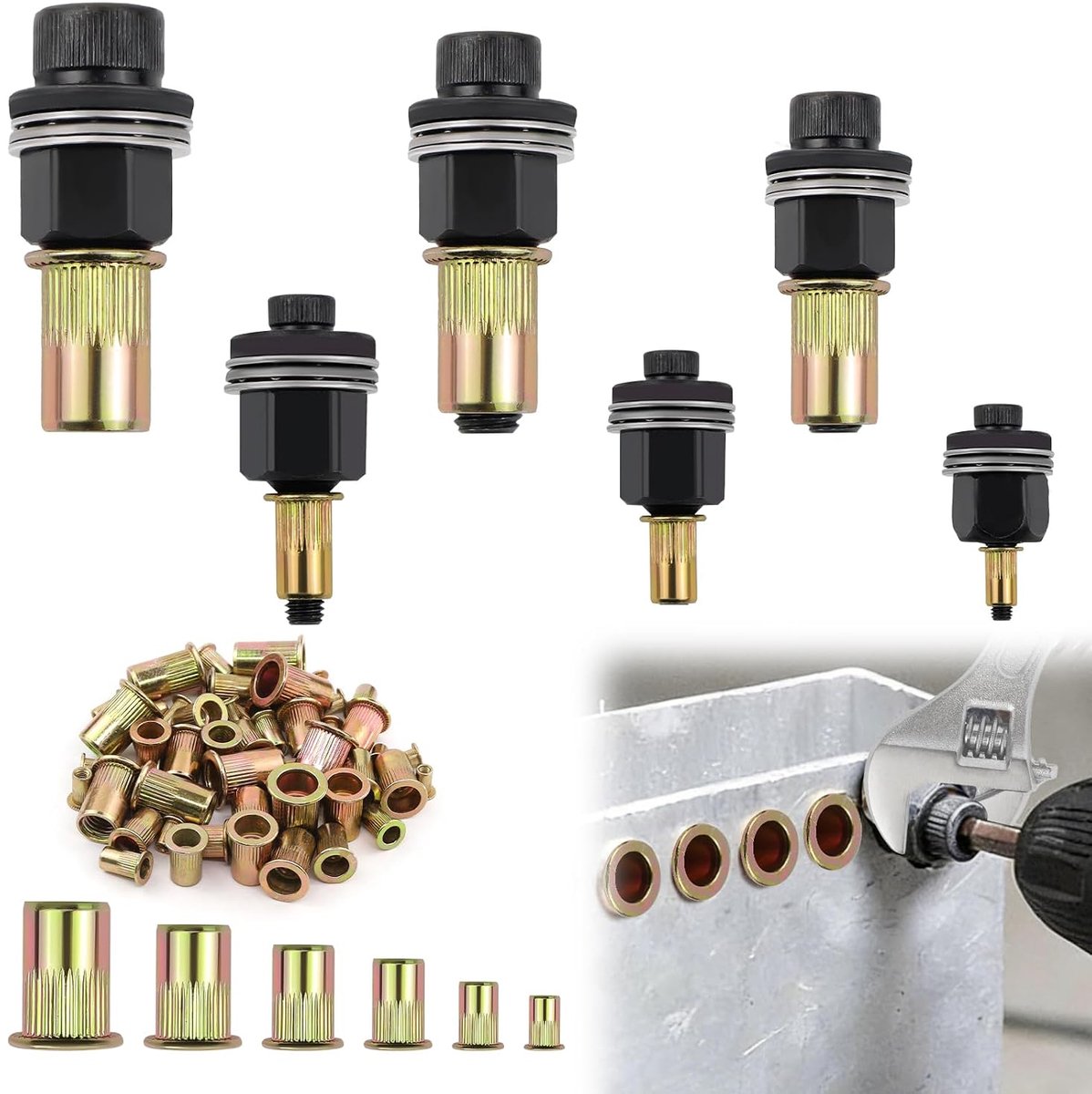 Klinkmoertang Set - Klinknagel Gereedschap - Bevestigen & Monteren - 6 Maten Inclusief Moeren - M3 T/M M10