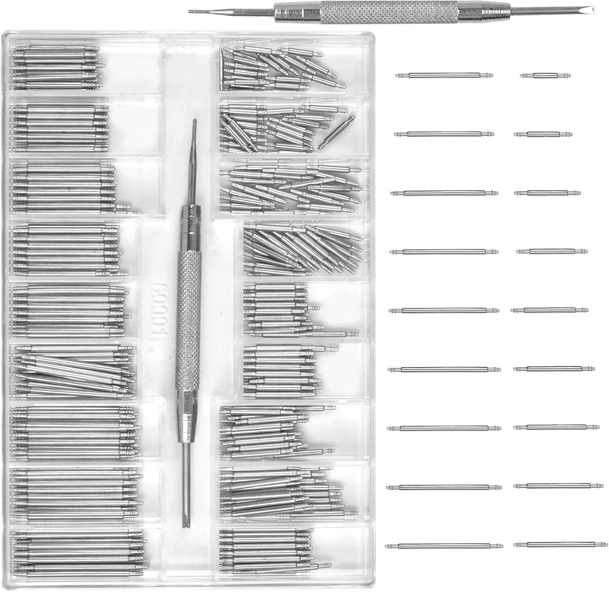 360pcs Watch Strap Spring Bars, 8-25mm Watch Strap Pen 18 Sizes Pumps Watch Rods with Repair Tools - ShopVlot