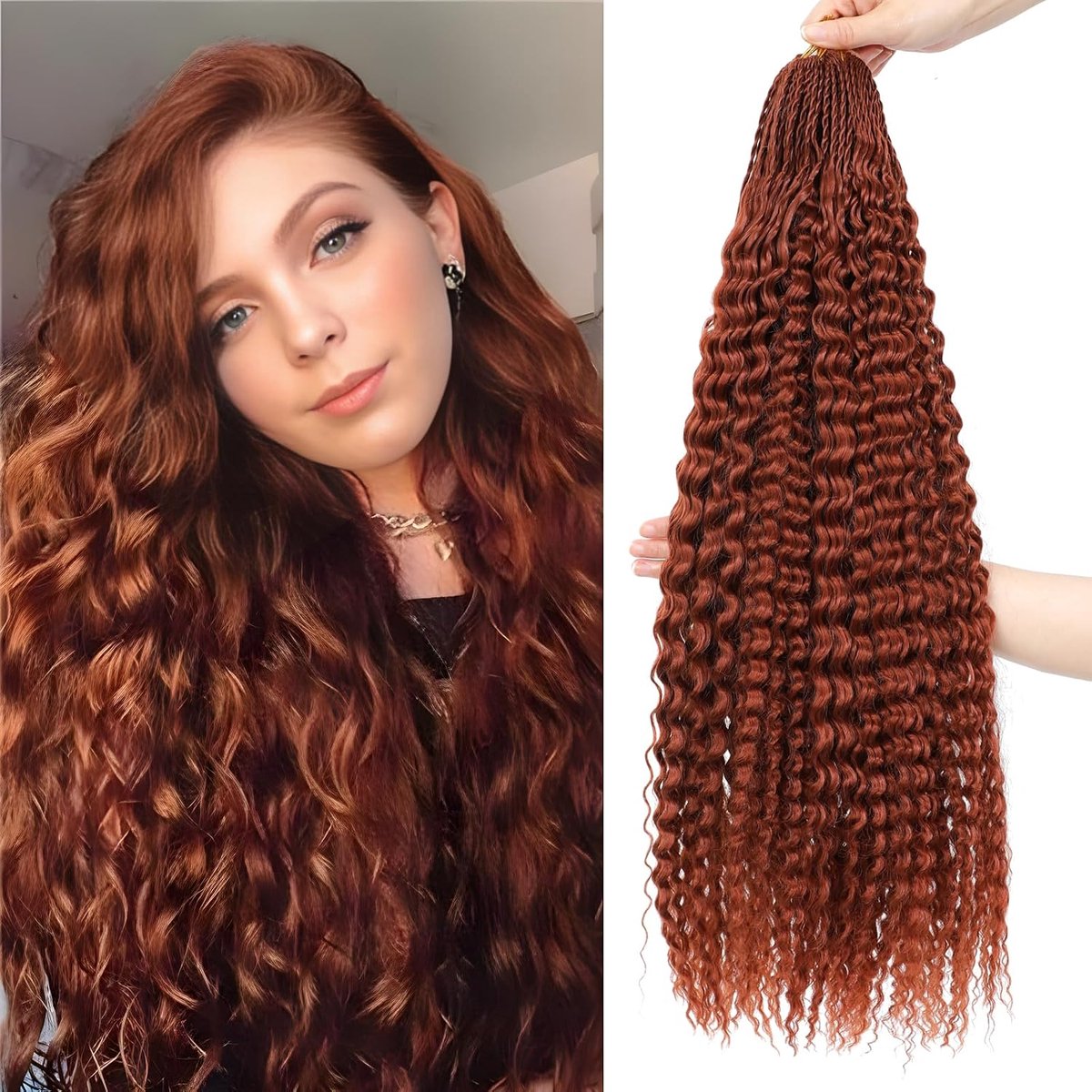 Pre Looped Brazilian Micro Kinky Curly Crochet Hair 8 Packs 18Inch Black Water Wave Micro Curly Braiding Hair - ShopVlot