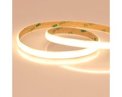 JOYLIT Diffused COB LED Strip 24V 5M 3000K Warm White 1700LM/M Super Bright, CE UL PRO Milk White Gel Coated - ShopVlot