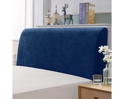 TAOCOCO Bed Headboard Cover Stretch Elastic Soft Velvet Solid Full Cover Washable Headboard Cover(Dark Blue, 200-220CM) - ShopVlot