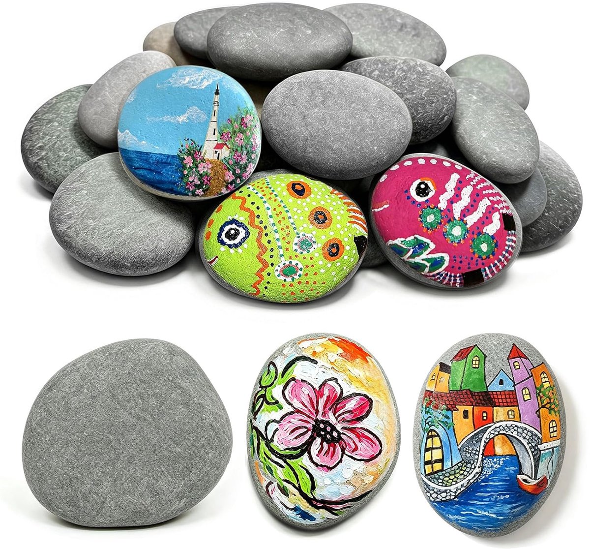 20 stuks grote pebbles voor schilderen (20) - ShopVlot