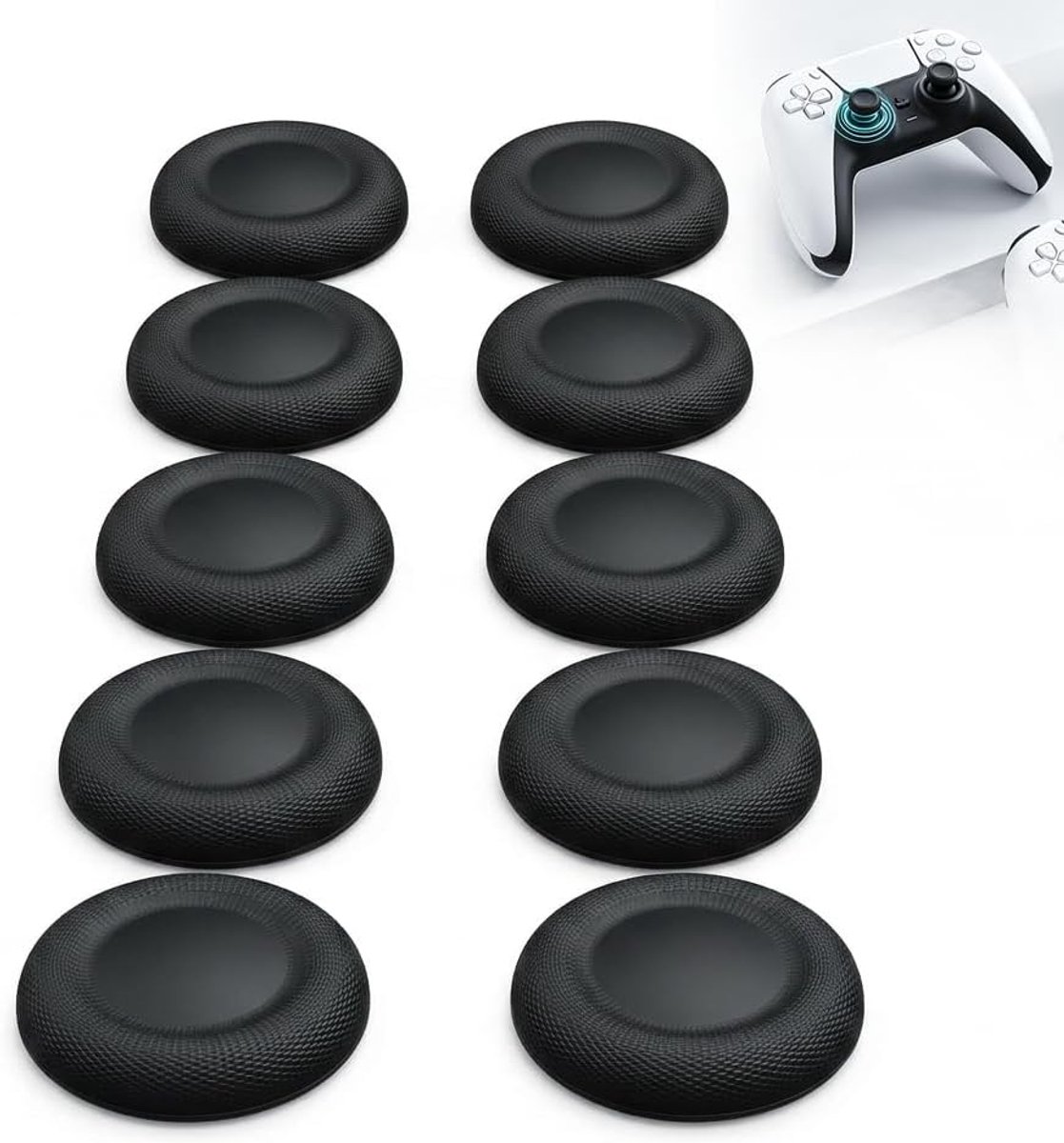 Set van 10 joystick-doppen compatibel met PlayStation PS5-controller-accessoires, antislip, lasertextuur, slijtvast - ShopVlot