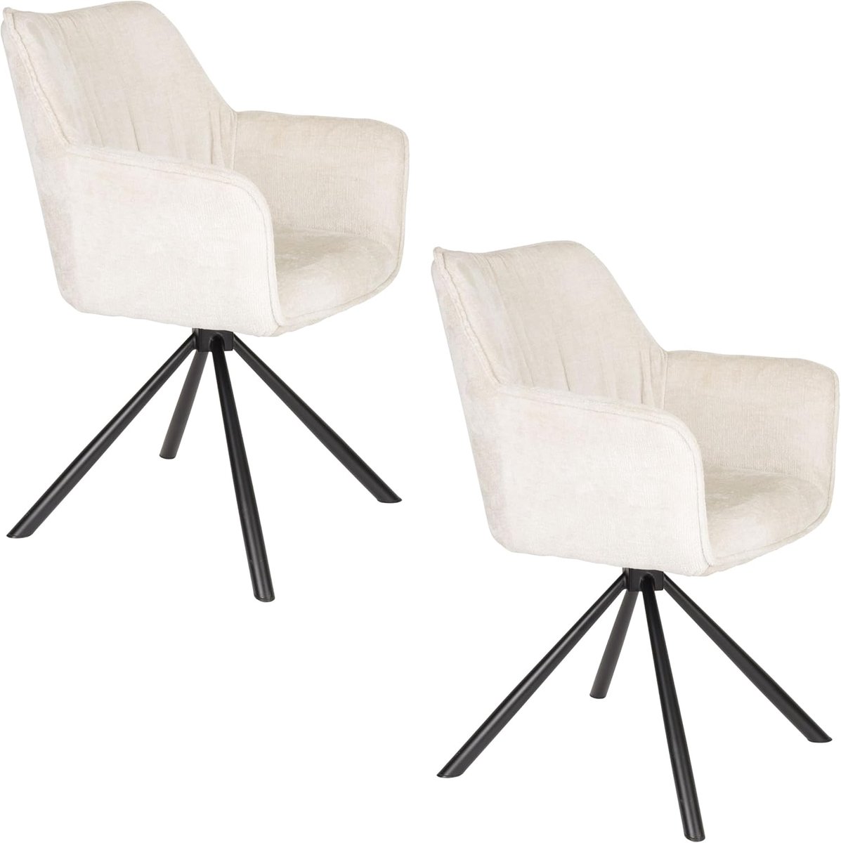 Kodak Eetkamerstoelen Armleuning Beige - Set van 2 - ShopVlot