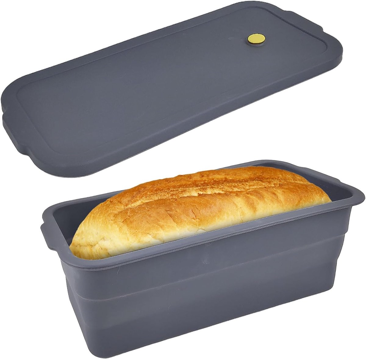 Rechthoekige broodvorm met deksel, siliconen vorm voor gebak, 3500 ml, opvouwbaar, vaatwasmachinebestendig en - ShopVlot