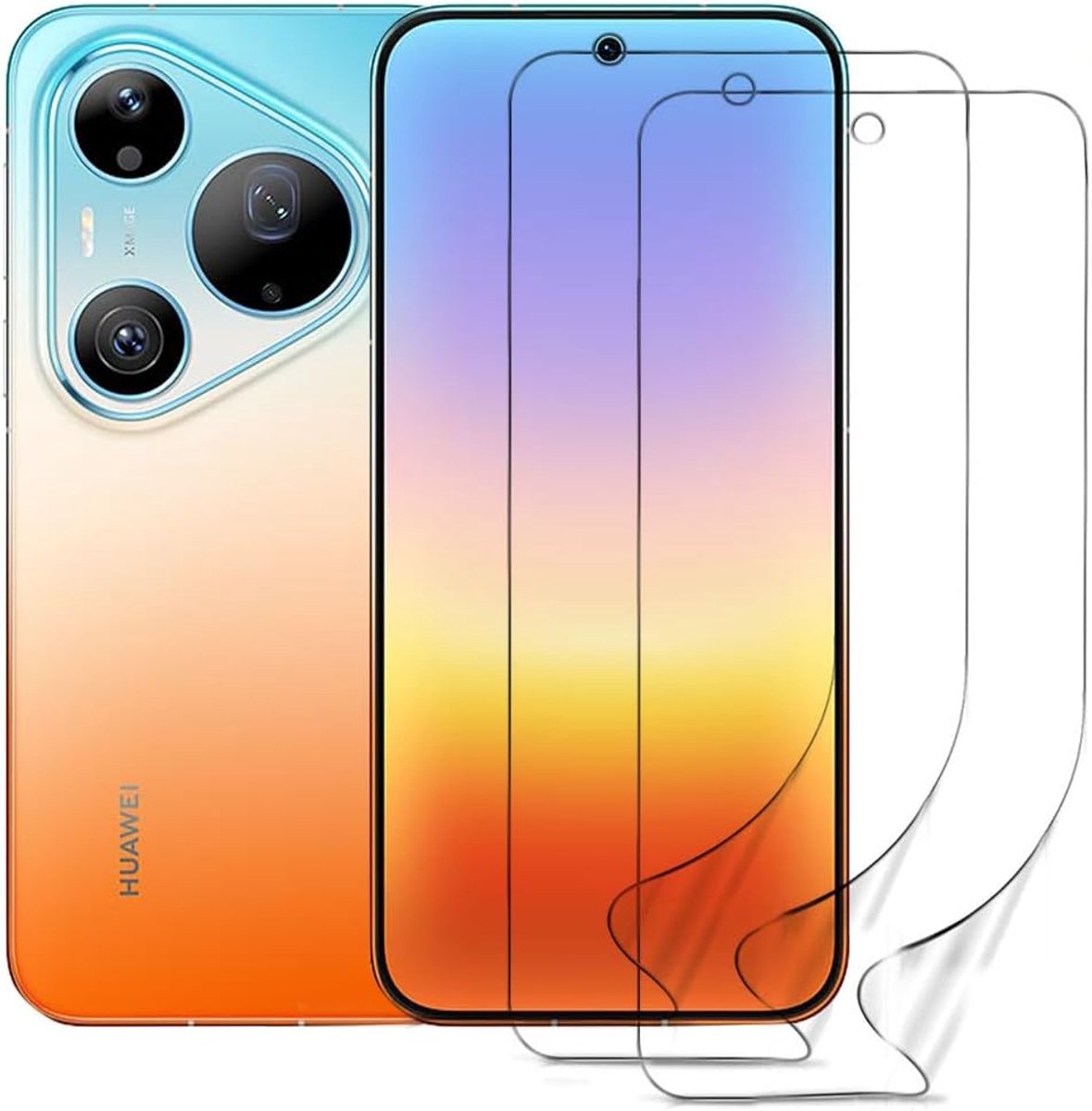 Hydrogelfolie voor Huawei Pura 90 Pro Max 6,9 inch (17,7 cm), 3 TPU-displaybeschermfolies, hoge gevoeligheid - ShopVlot