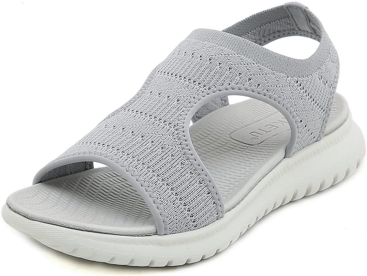 Women's Summer Outdoor Orthopaedic Sandals with Soft Footbed, Size 35-42, Grey - ShopVlot