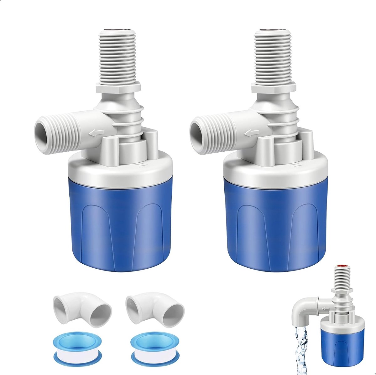 Automatische drijvende kraan - 1/2 inch waterniveau regeling - compacte uitvoering - ideaal voor vijver en irrigatie - ShopVlot