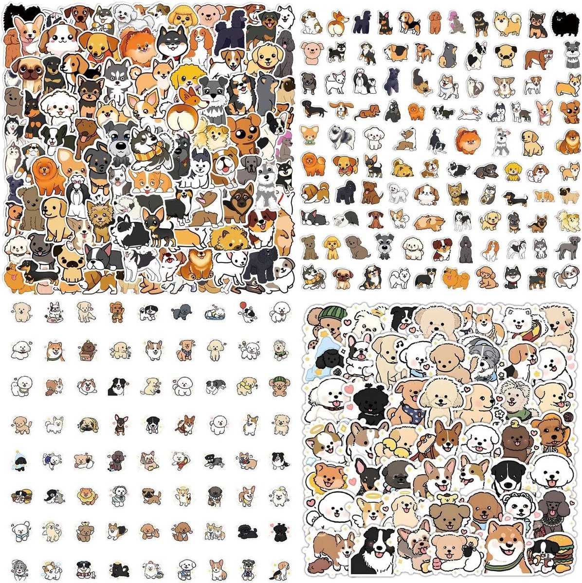 Puppy stickers 170 stuks - schattige dieren - zelfklevend pvc - perfect voor dagboekdecoratie - ShopVlot