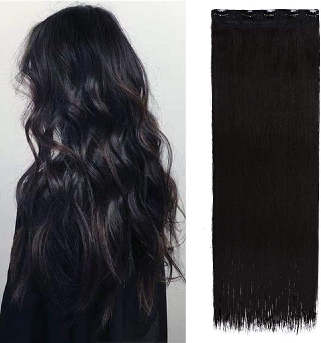 Clip-In Extensions 76 cm - Zwart - Echte haren - Direct volume en lengte - ShopVlot